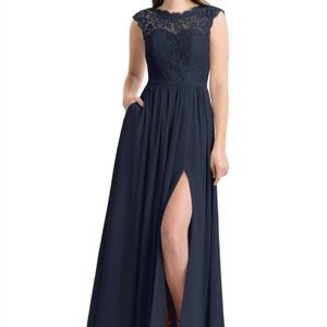 Dark Navy, floor length, bridesmaid dress